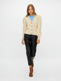 Pieces PUFF SLEEVED KNITTED CARDIGAN, Fog, highres - 17113382_Fog_005.jpg