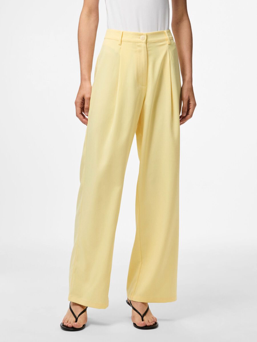Pieces PCJOLINE HW WIDE-LEG TROUSERS, French Vanilla, highres - 17164266_FrenchVanilla_003.jpg