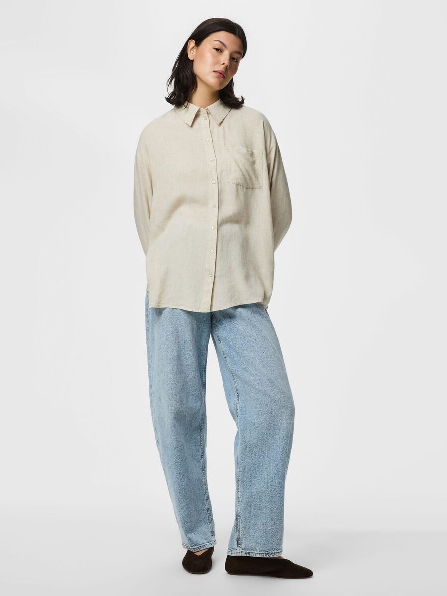 Carousel image - PCPIA LINEN BLEND SHIRT, Birch | 3