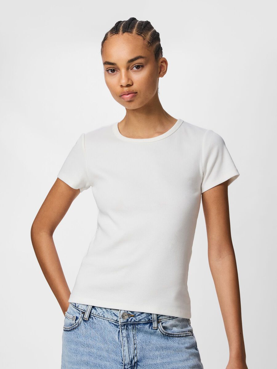 Product carousel image - PCMAY RIBBET T-SKJORTE, Bright White | 1