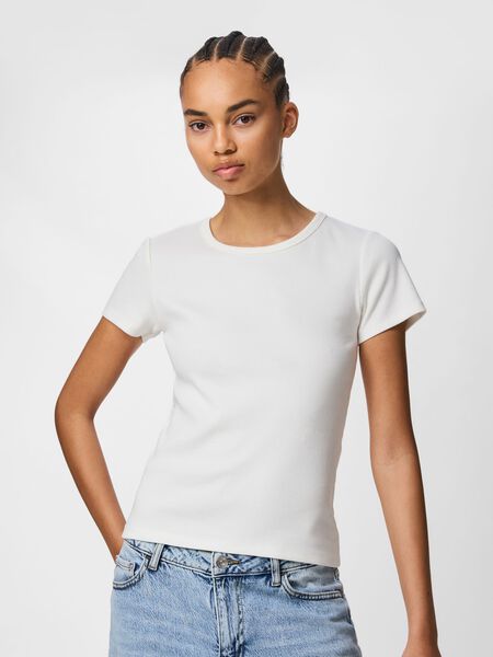 Pieces PCMAY GERIPPTES T-SHIRT, Bright White, highres - 17154483_BrightWhite_003.jpg