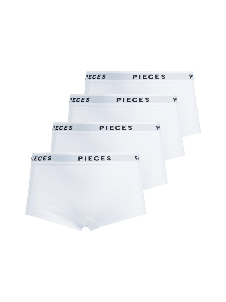 Pieces PCLOGO LADY 4-PAKNING BOXERSHORTS, Bright White, highres - 17106857_BrightWhite_001.jpg