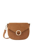 Pieces SUEDE SADDLE CROSSBODY BAG, Toasted Coconut, highres - 17104506_ToastedCoconut_001.jpg
