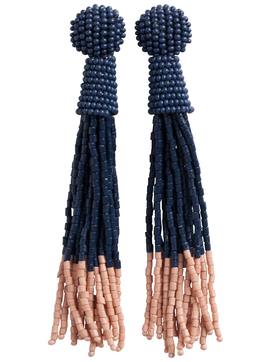 Pieces LONG TASSEL EARRINGS, Navy Blazer, highres - 17086320_NavyBlazer_001.jpg