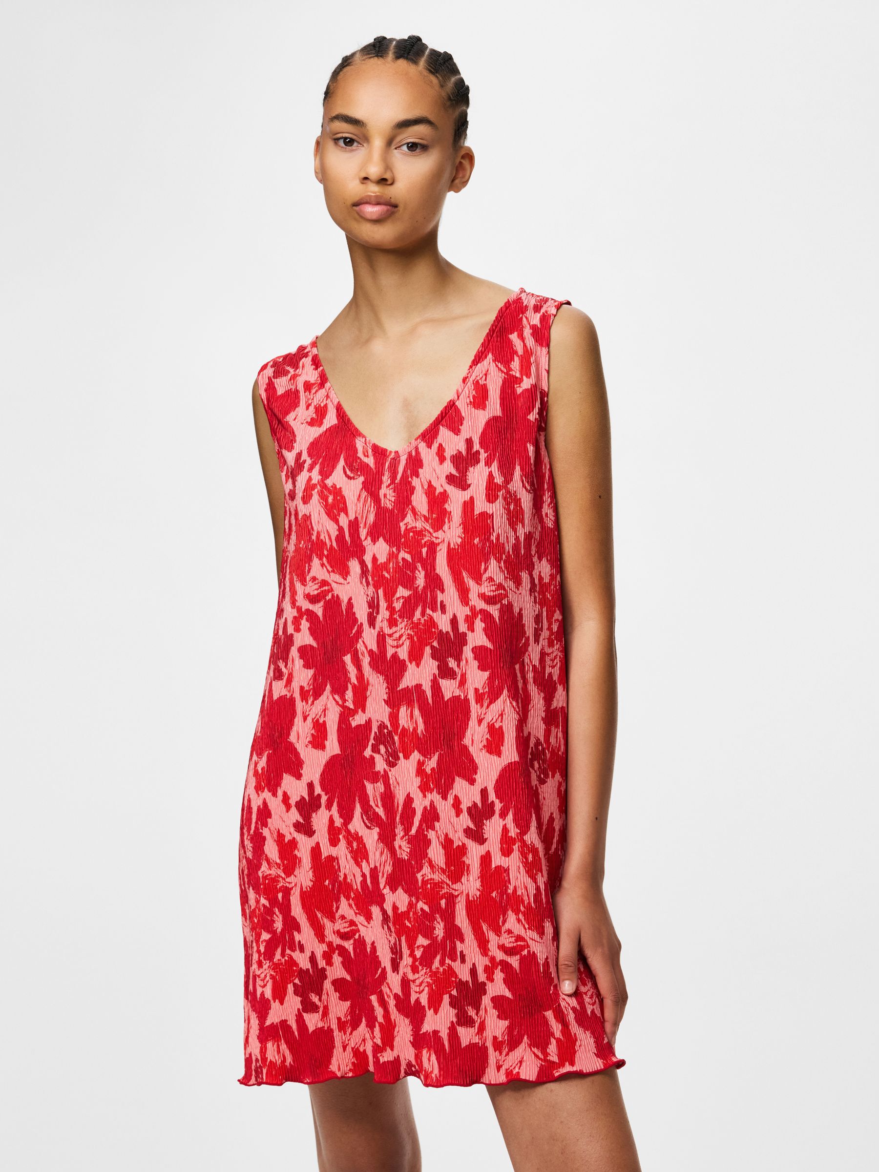 PCFLORA TANK REVERSIBLE MINI DRESS | Red | PIECES® Ireland