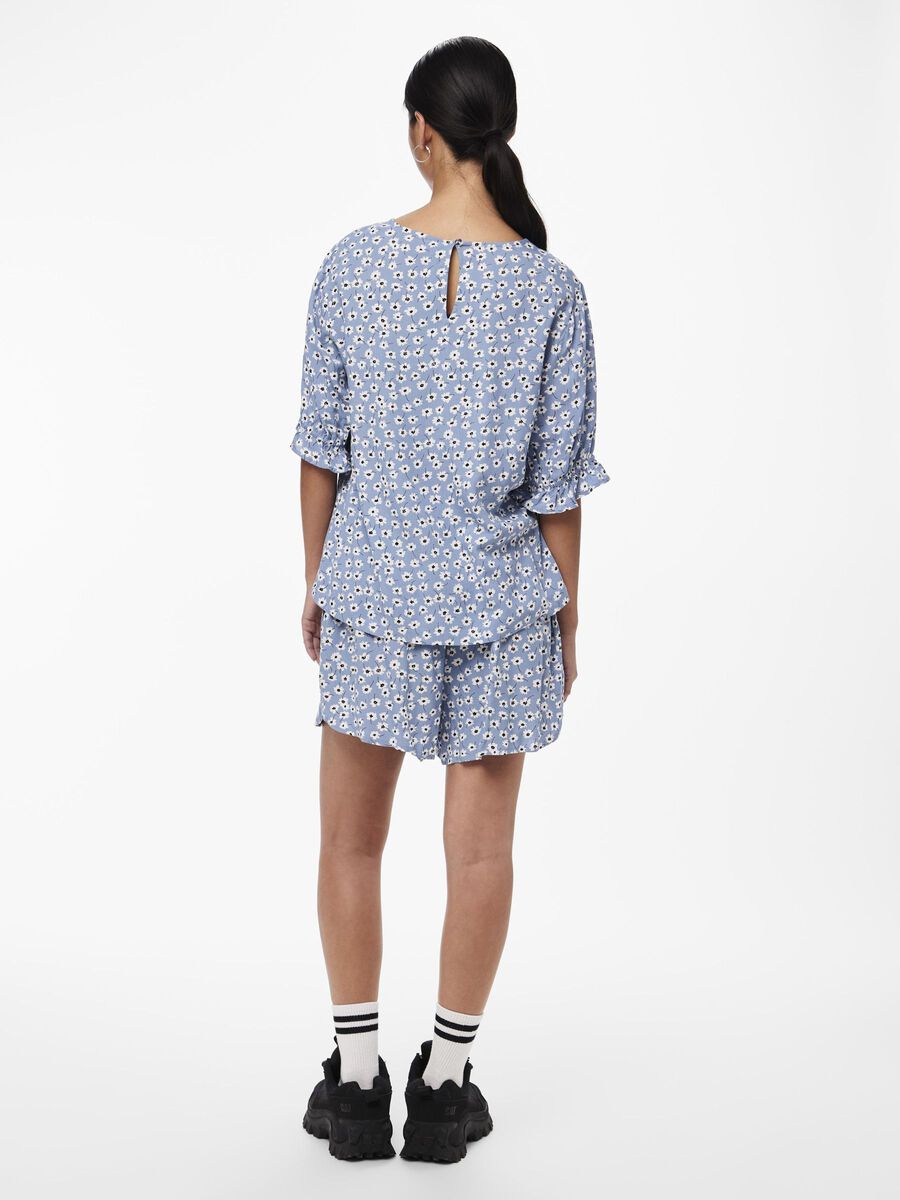 Pieces PCNYA SHORT SLEEVED TOP, Faded Denim, highres - 17147616_FadedDenim_1091562_004.jpg
