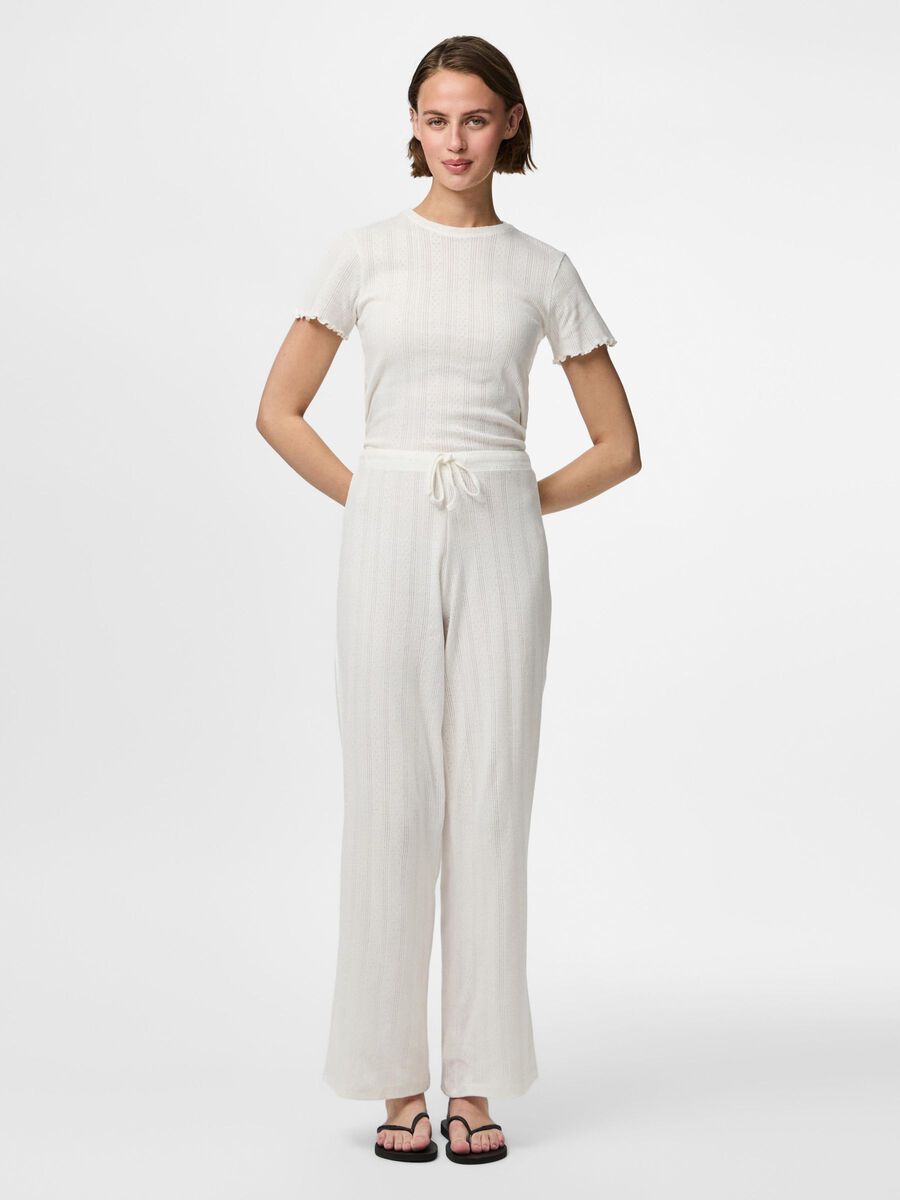 Pieces PCMARIE HW POINTELLE TROUSERS, Cloud Dancer, highres - 17158497_CloudDancer_005.jpg