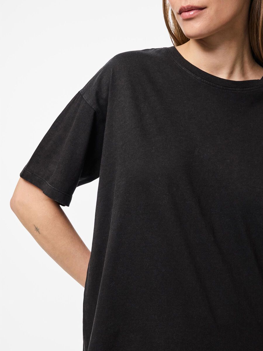 Pieces PCELOISE - DÉLAVÉ T-SHIRT, Black, highres - 17155175_Black_1159615_006.jpg