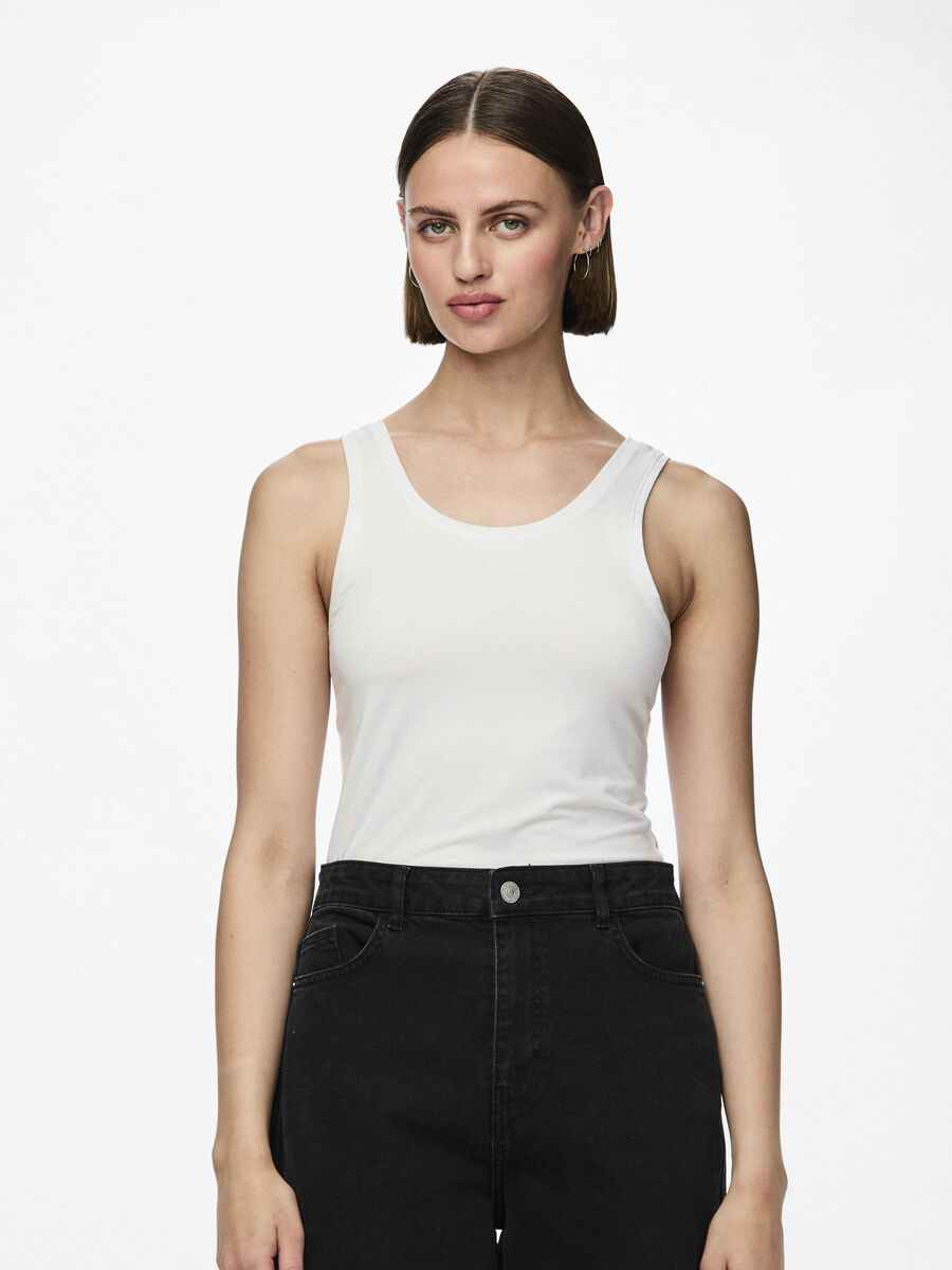Pieces PCSIRENE TOP UDEN ÆRMER, Bright White, highres - 17082528_BrightWhite_003.jpg