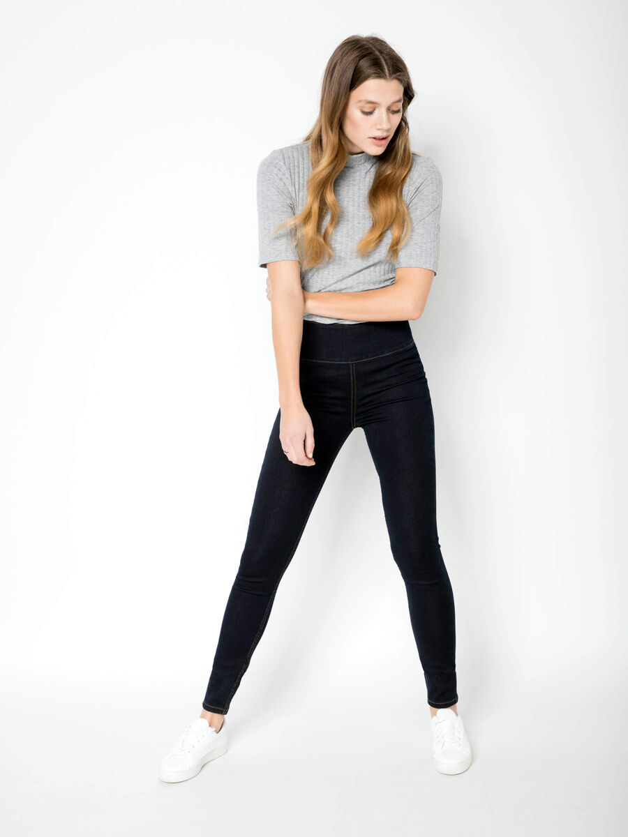 Pieces HIGH WAIST JEANS, Dark Blue Denim, highres - 17080663_DarkBlueDenim_003.jpg