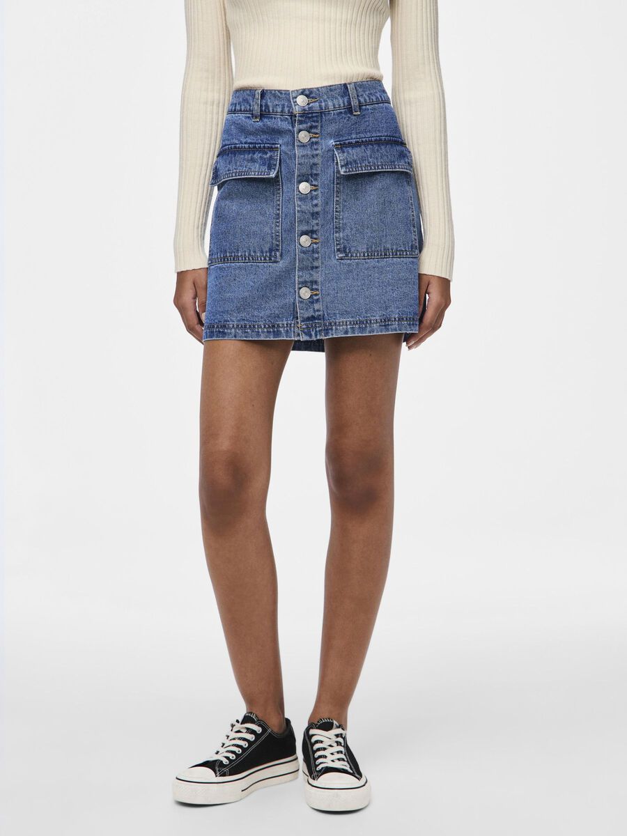 Pieces PCHRISSY DENIM SKIRT, Medium Blue Denim, highres - 17156862_MediumBlueDenim_003.jpg