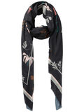 Pieces LONG PRINTED SCARF, Black, highres - 17085708_Black_001.jpg