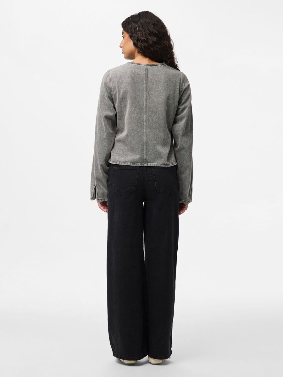 Carousel image - PCFENNA DENIM WRAP BLOUSE, Grey Denim | 2