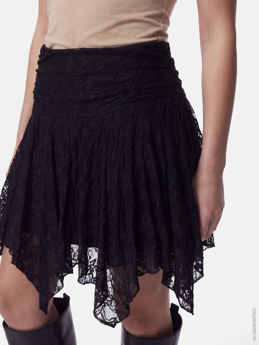 Carousel image 4 PCANNIE MW LACE  MINI SKIRT, Black