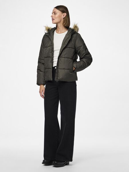 Pieces PCNATTY PUFFER JACKET, Black Olive, highres - 17141876_BlackOlive_005.jpg