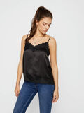 Pieces SATINY LACE TRIM CAMI, Black, highres - 17104139_Black_003.jpg