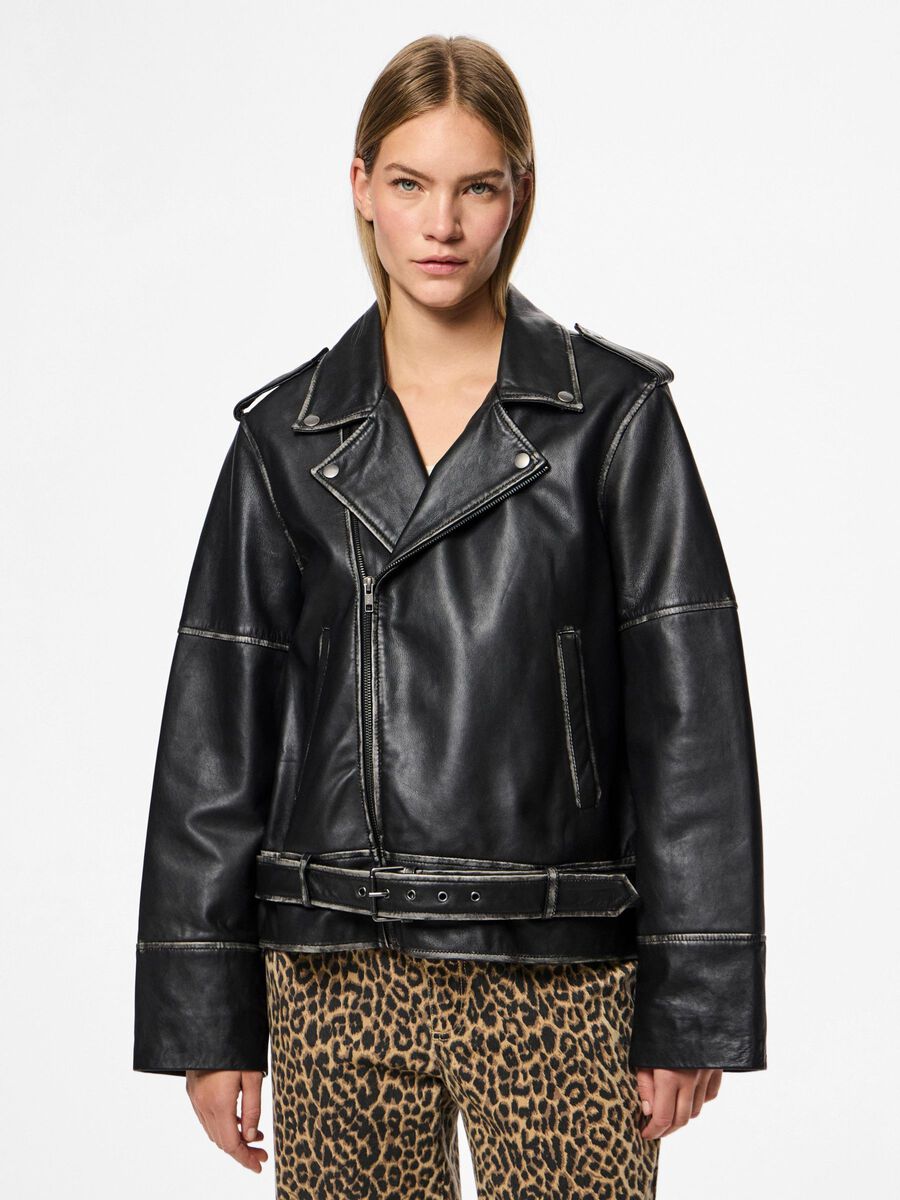 Pieces PCSTEPH VESTE EN CUIR, Brown Patina, highres - 17155414_BrownPatina_003.jpg