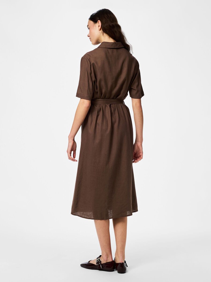 Product carousel image - PCPIA LINEN BLEND SHIRT DRESS, Coffee Quartz | 2