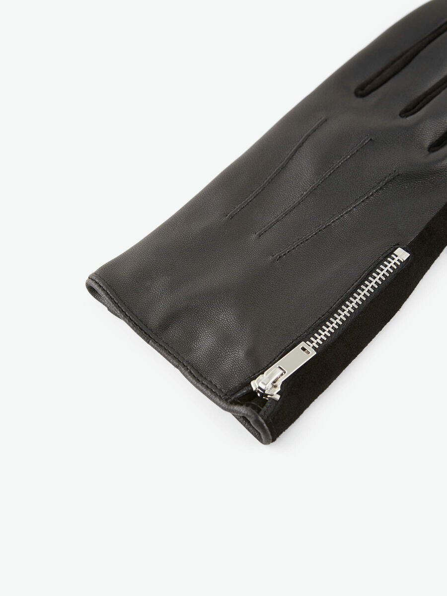 Pieces ZIP DETAIL GLOVES, Black, highres - 17098121_Black_006.jpg