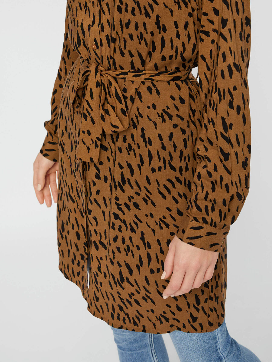 Carousel image - LONGLINE VISCOSE SHIRT, Toasted Coconut | 5