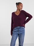 Pieces V-NECK KNITTED PULLOVER, Grape Wine, highres - 17114251_GrapeWine_003.jpg