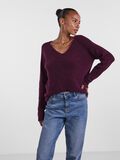 Pieces V-HALS STRIKKET PULLOVER, Grape Wine, highres - 17114251_GrapeWine_003.jpg