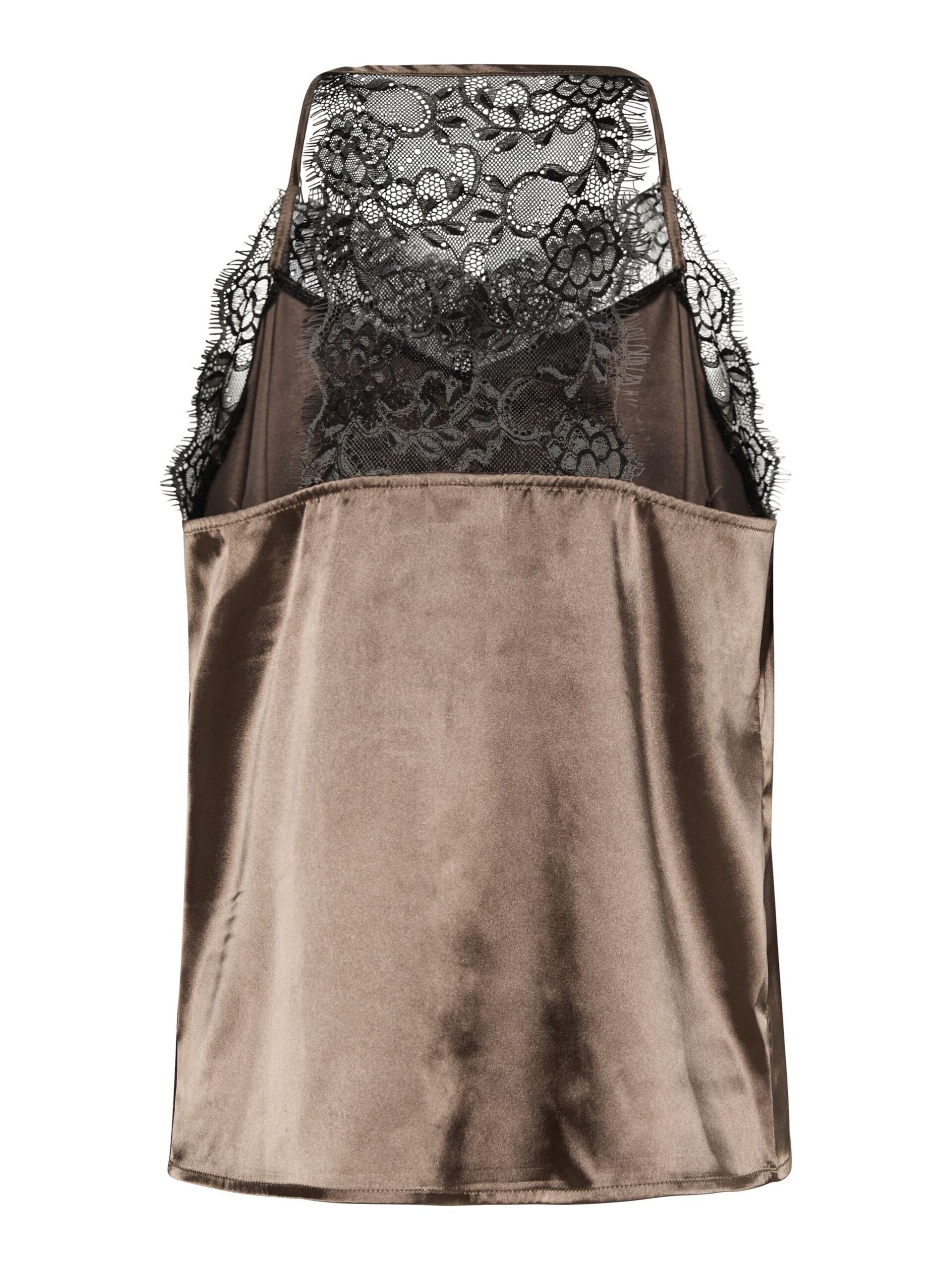 Carousel image - PCJAHARA SATIN TOP, Morel | 8