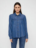 Pieces FERMETURE À BOUTONS-PRESSION CHEMISE EN JEAN, Medium Blue Denim, highres - 17105751_MediumBlueDenim_003.jpg