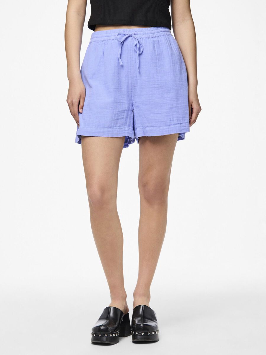 Pieces PCMASTINA BAUMWOLL HØJTALJEDE SHORTS, Hydrangea, highres - 17126173_Hydrangea_003.jpg