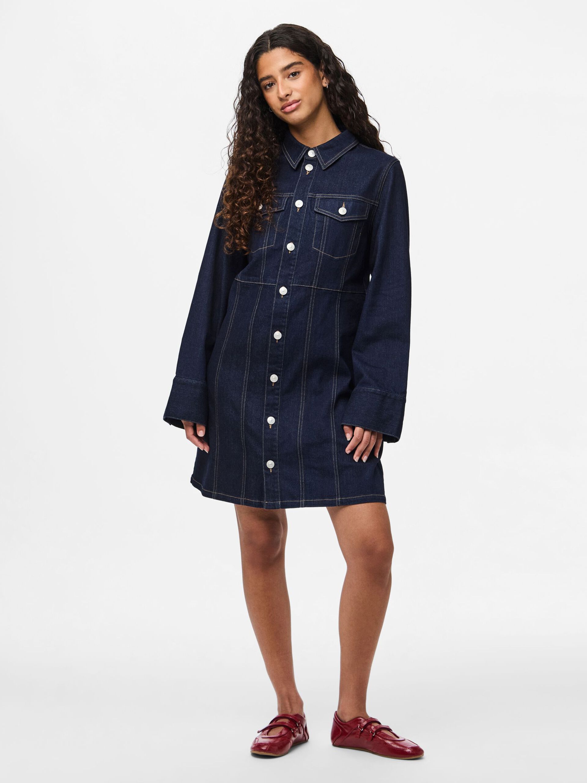 Carousel image - PCFEMMA - DENIM MINI-ROBE, Dark Blue Denim | 3