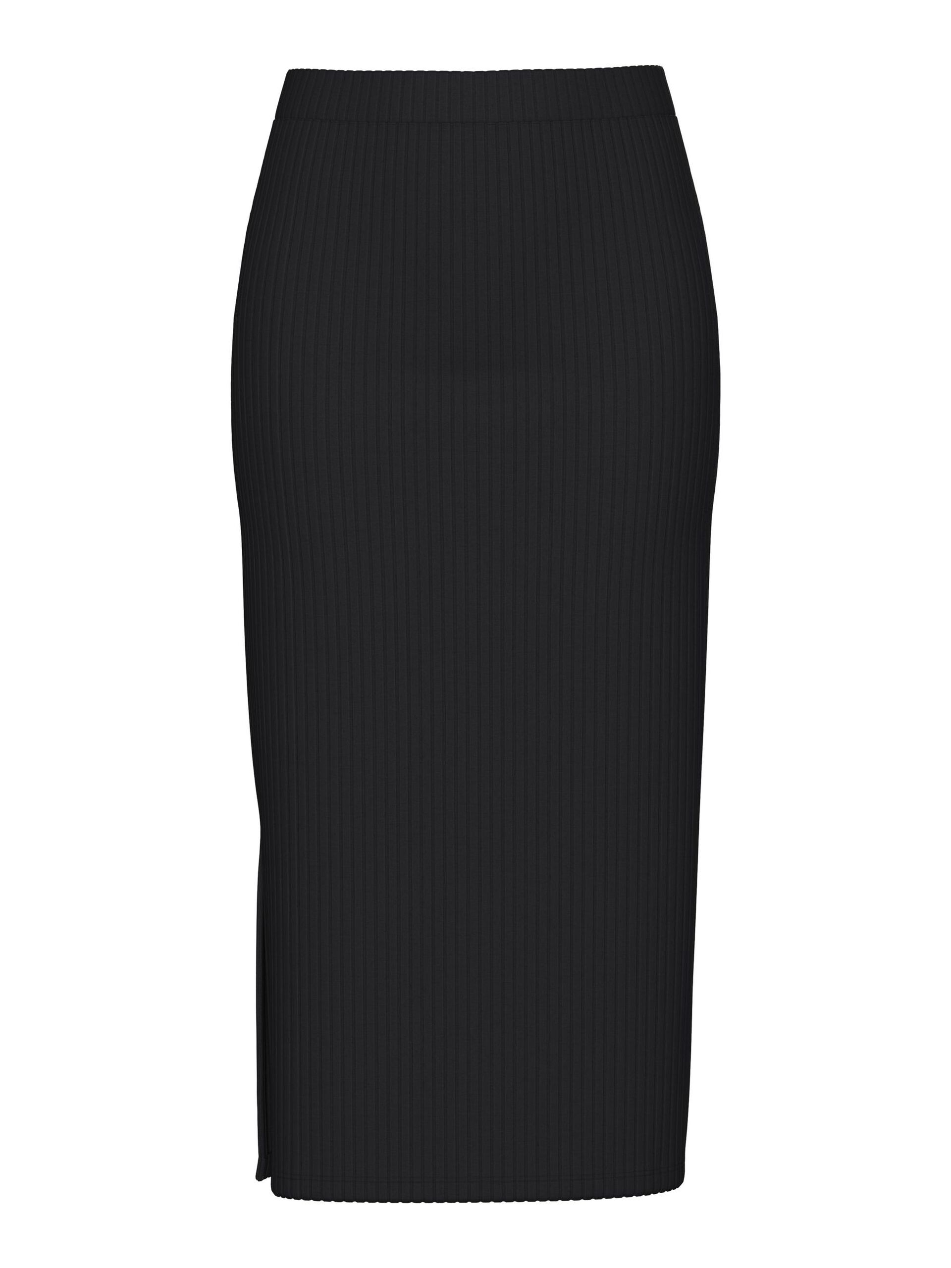 Carousel image - PCKYLIE GEBREID MIDDELLANGE ROK, Black | 6