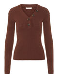 Pieces LONGSLEEVED GEBREIDE TOP, Mustang, highres - 17099054_Mustang_001.jpg