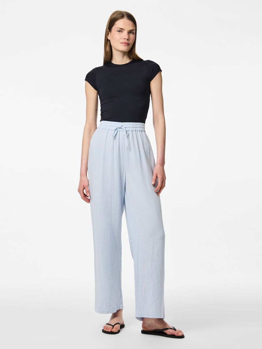 Pieces PCSASTINA HW MUSSELIN BREDE BUKSER, Cashmere Blue, highres - 17156473_CashmereBlue_005.jpg