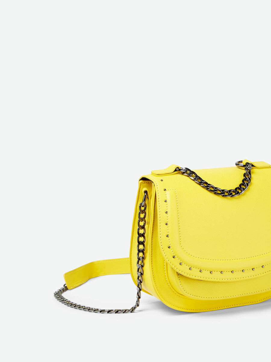 Carousel image - CHAIN AND STUDS CROSSBODY BAG, Lemon Chrome | 5