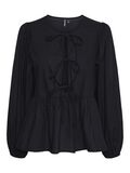 Pieces PCJOLLY BINDEBÅND LANGÆRMET BLUSE, Black, highres - 17151258_Black_001.jpg