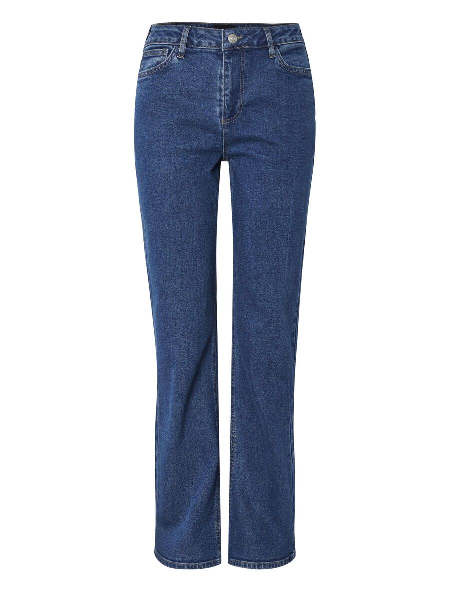 Pieces PCKELLY STRAIGHT FIT JEANS, Medium Blue Denim, highres - 17158774_MediumBlueDenim_001.jpg