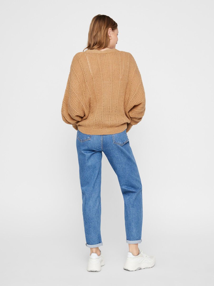 Pieces CROPPED STRIKKET CARDIGAN, Tannin, highres - 17101593_Tannin_004.jpg