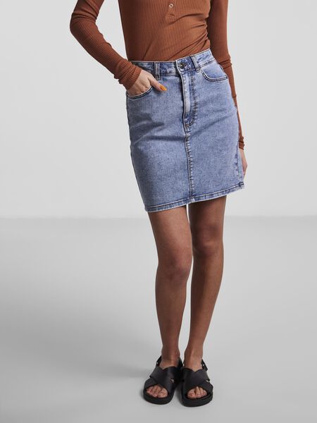 Pieces PCPEGGY JUPE EN JEAN, Light Blue Denim, highres - 17132445_LightBlueDenim_003.jpg
