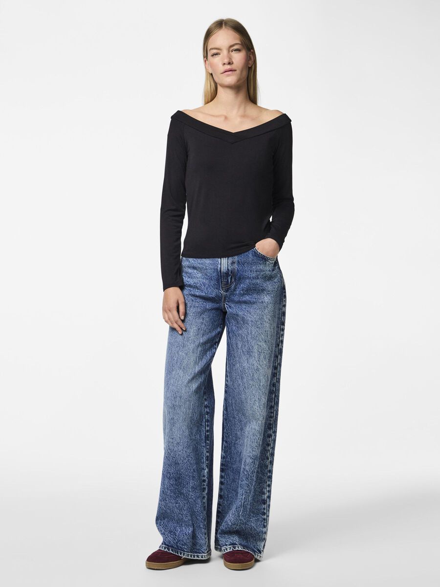 Carousel image - TOP A MANICHE LUNGHE, Black | 3