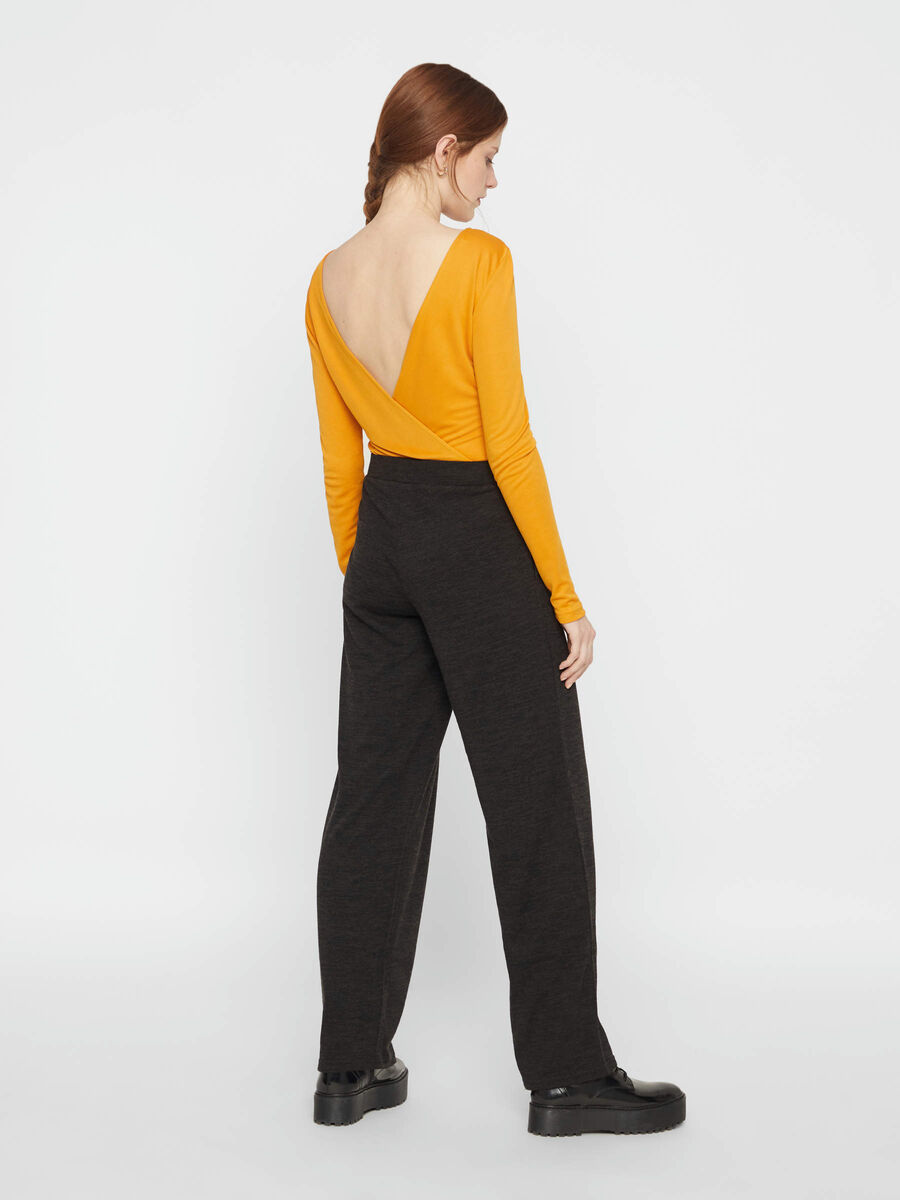 Pieces WIDE-LEG KNITTED TROUSERS, Black, highres - 17100633_Black_004.jpg