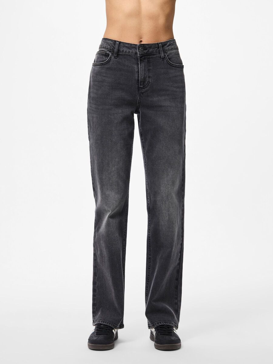 Pieces PCKELLY STRAIGHT FIT JEANS, Dark Grey Denim, highres - 17158773_DarkGreyDenim_003.jpg