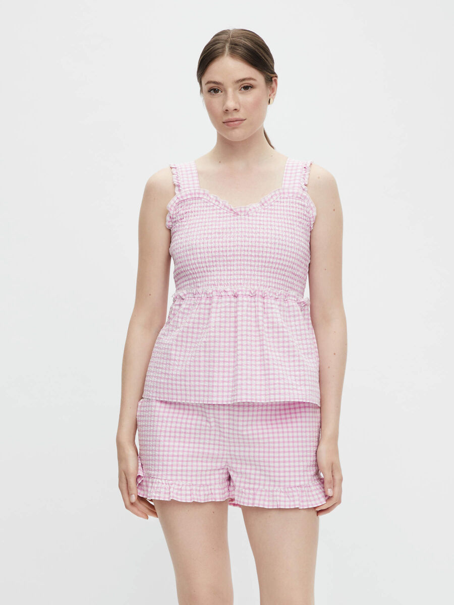Pieces PCTOVA SMOCK TOP, Bright White, highres - 17113568_BrightWhite_848240_003.jpg