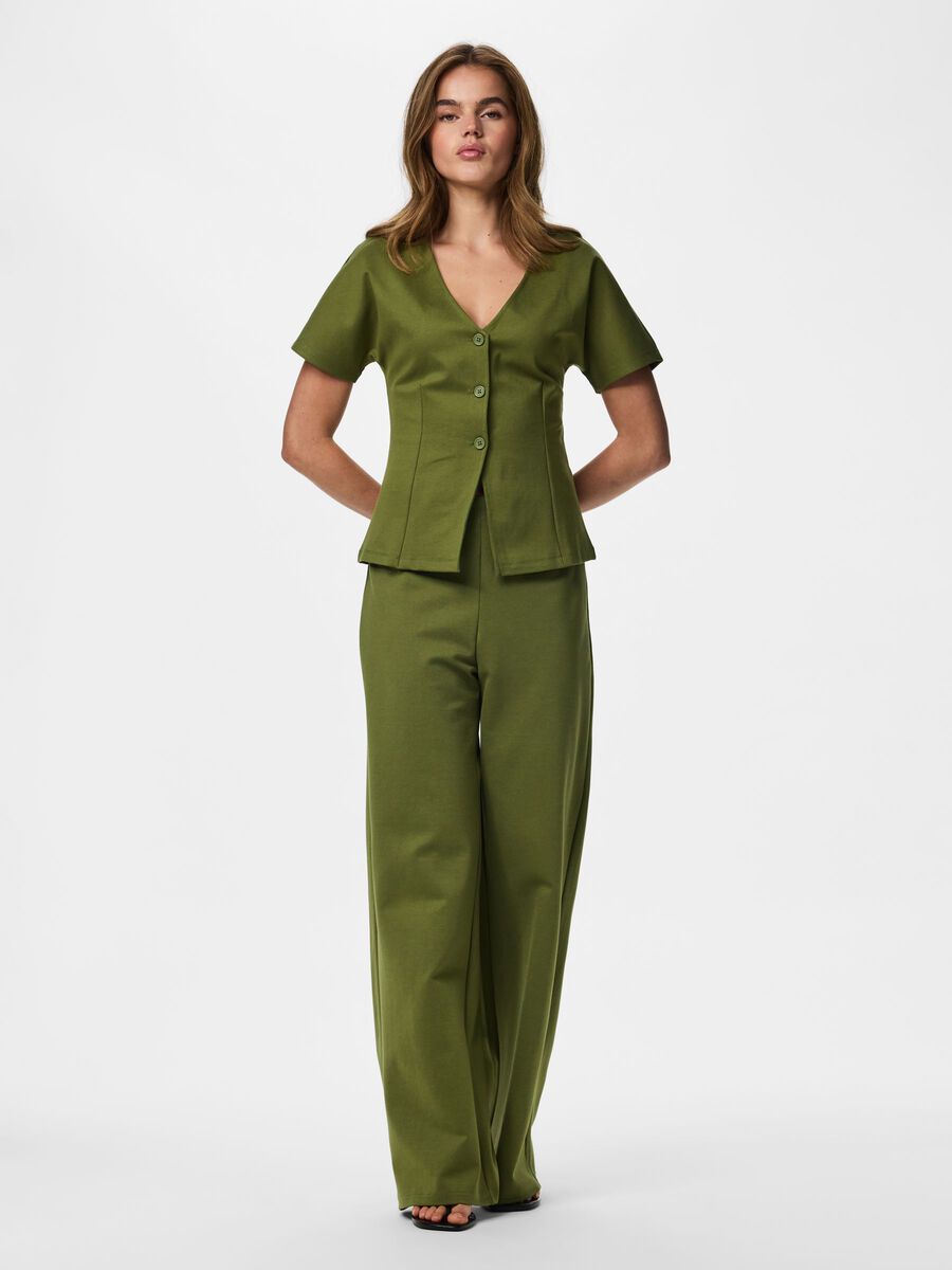 Carousel image - PCGUNHILD FITTED SHORT SLEEVED TOP, Sphagnum | 5