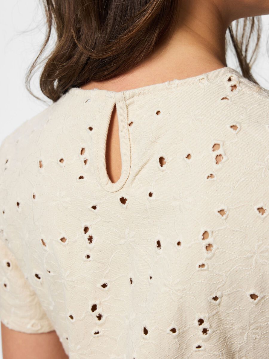 Carousel image - PCELLA SHORT SLEEVED TOP, Ecru | 7