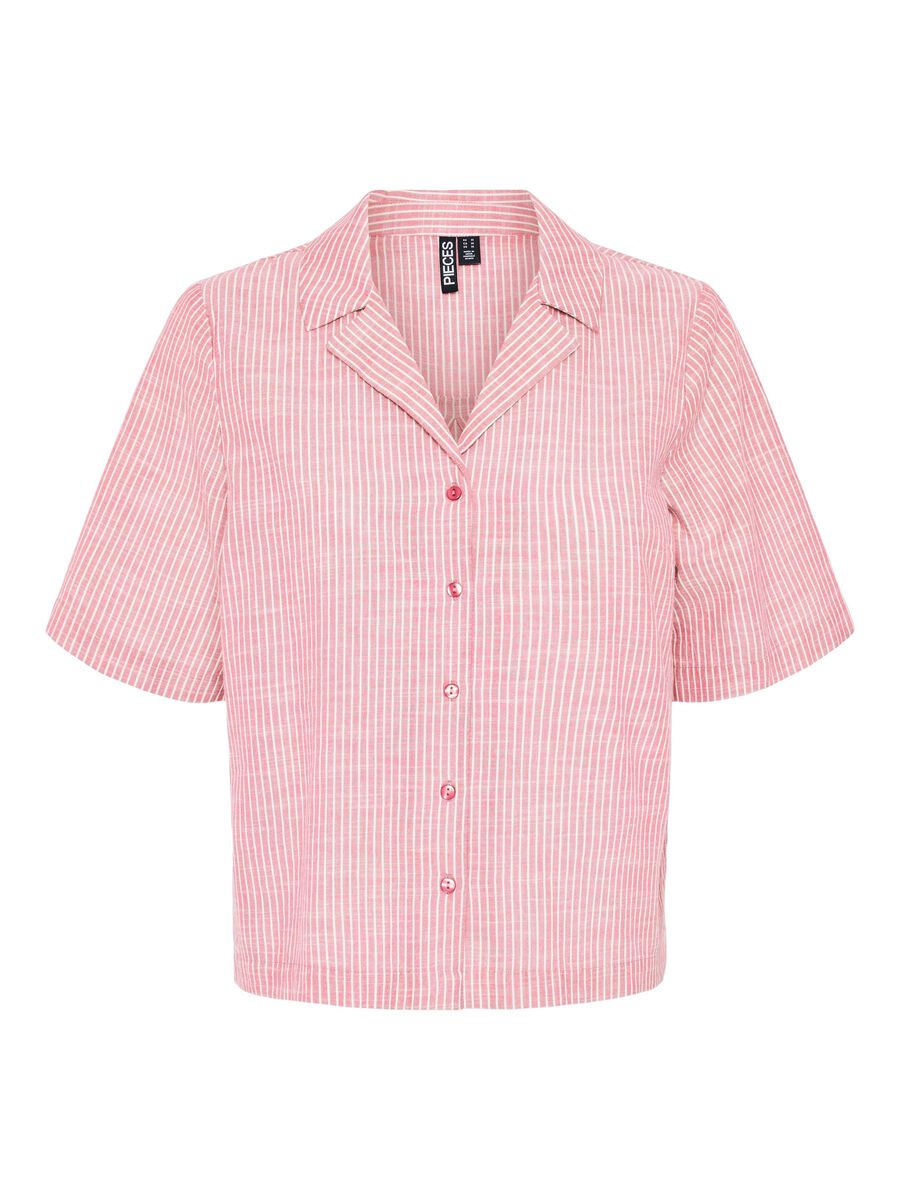 Pieces PCAPIA 2/4 LINEN-BLEND SHIRT, Pink Lemonade, highres - 17155305_PinkLemonade_1161536_001.jpg