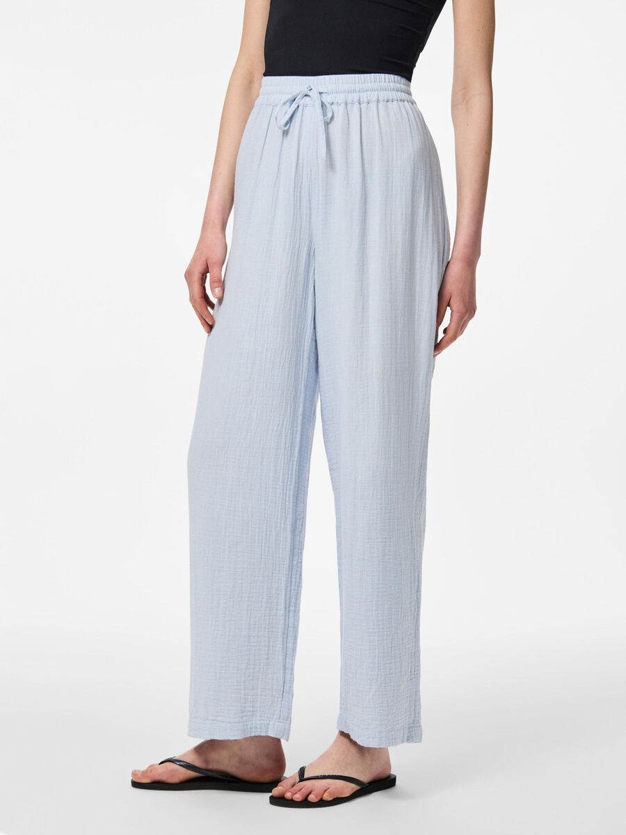 Pieces PCSASTINA TH - MOUSSELINE PANTALON À JAMBE AMPLE, Cashmere Blue, highres - 17156473_CashmereBlue_003.jpg