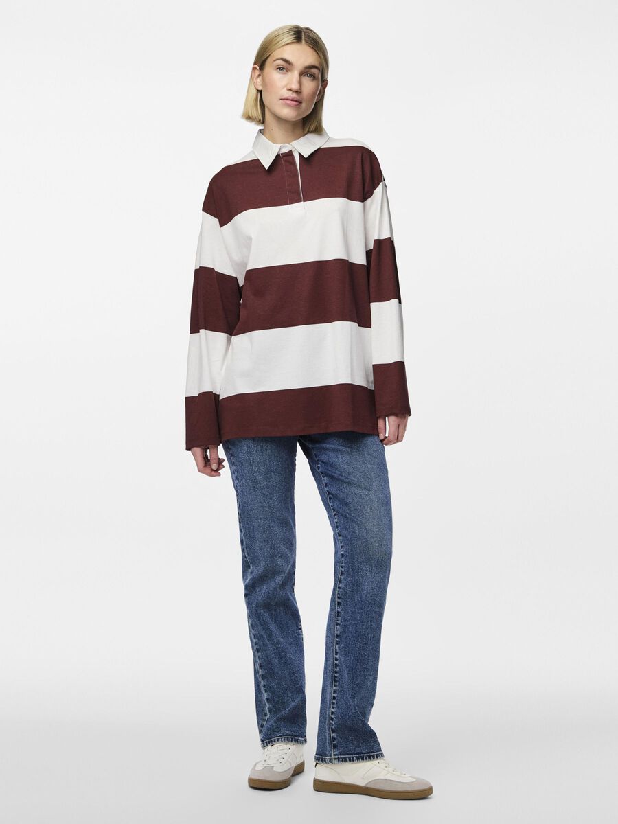 Carousel image - PCFRIDA POLO MET LANGE MOUWEN, Tawny Port | 3