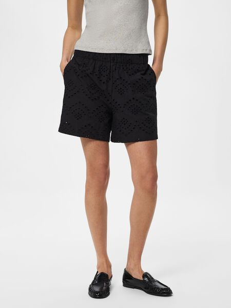 Pieces PCVILDE BRODERIE ANGLAISE  SHORTS, Black, highres - 17154745_Black_003.jpg