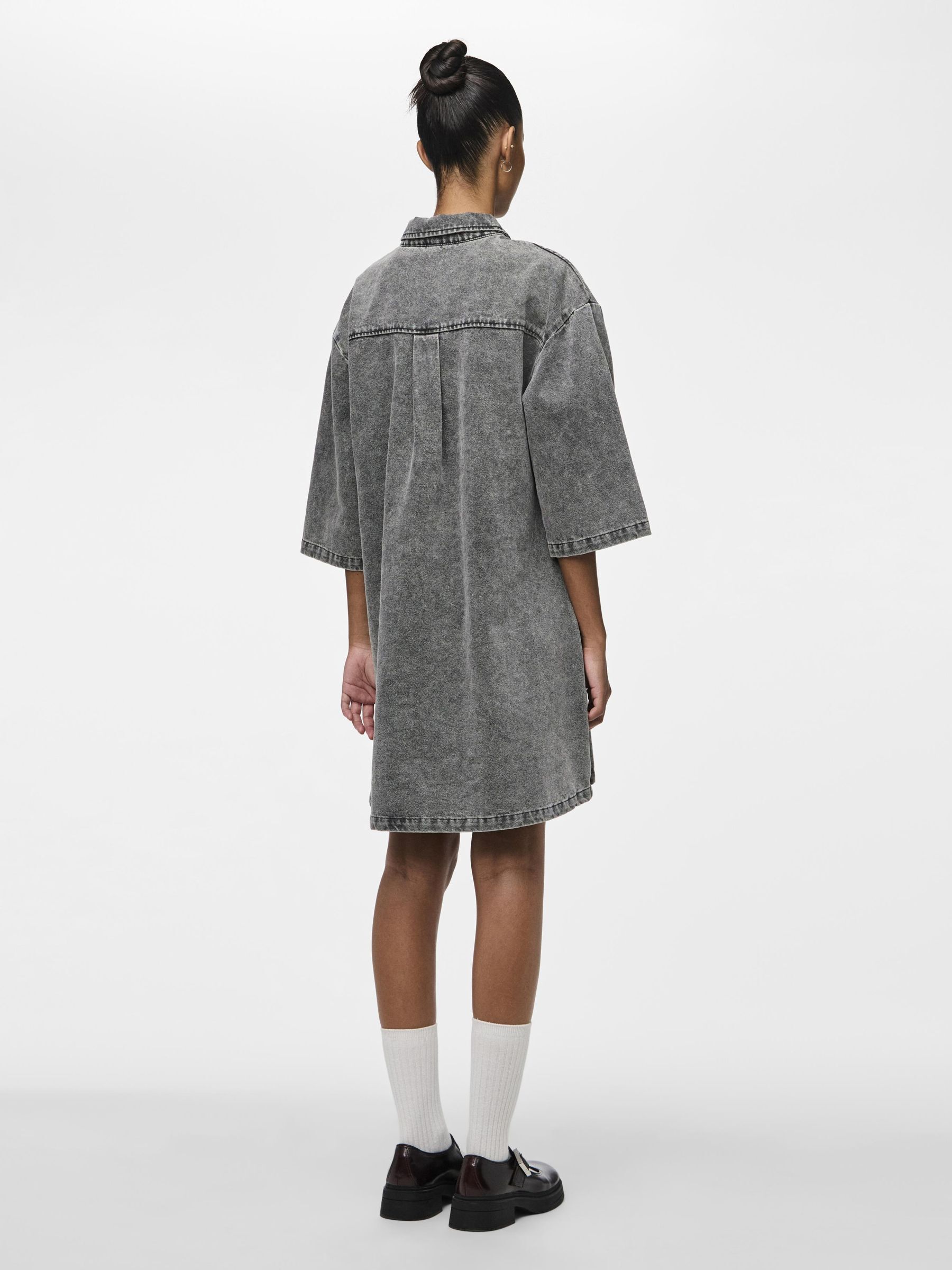 PCLAILA DENIM DRESS Grey PIECES UK