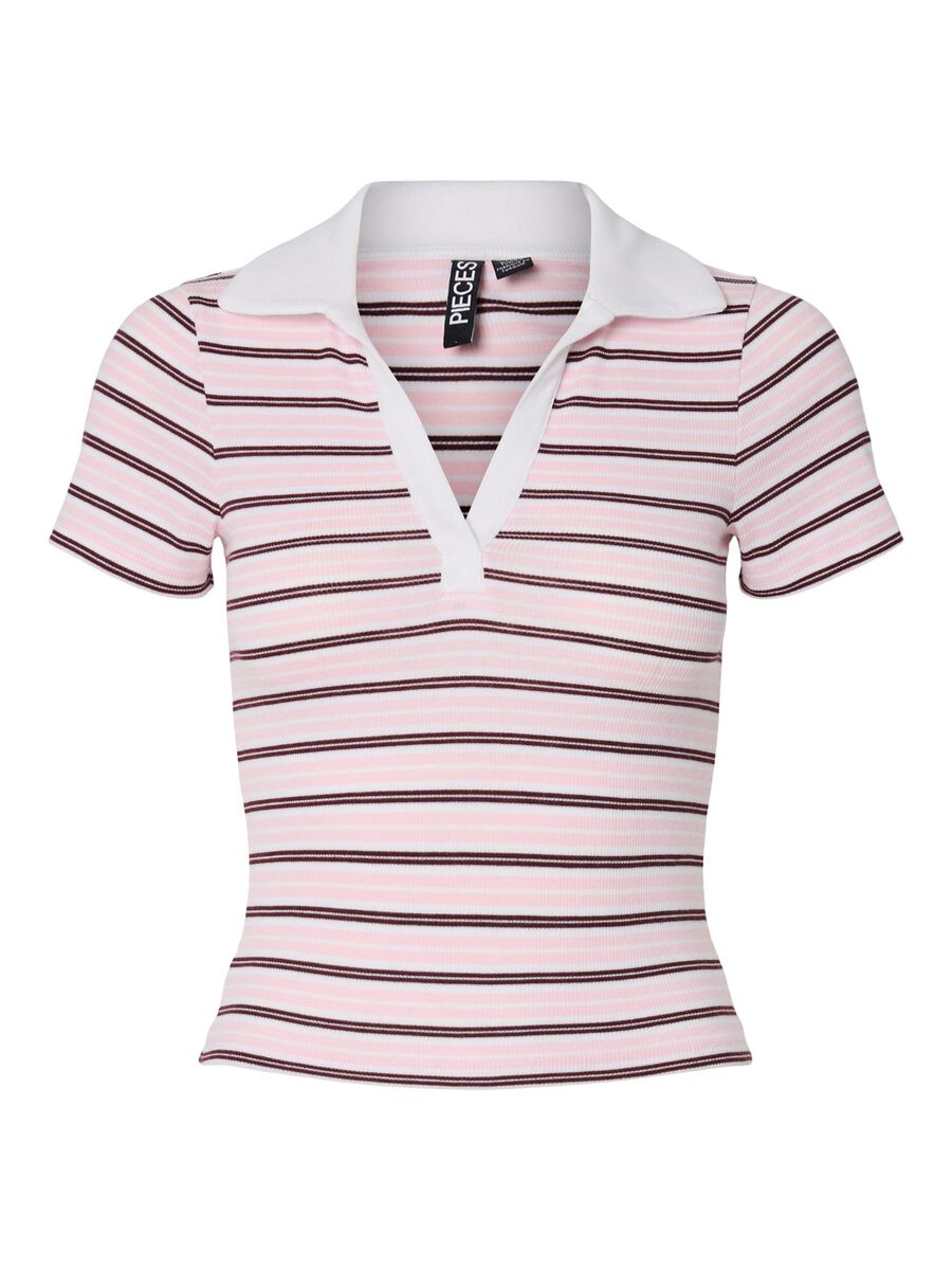 Pieces PCJAYJAY POLO-SHIRT, Pink Tulle, highres - 17163980_PinkTulle_1253866_001.jpg
